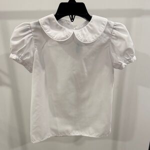 Funtasia Too girls White Puff Sleeve Blouse back buttons size 5
